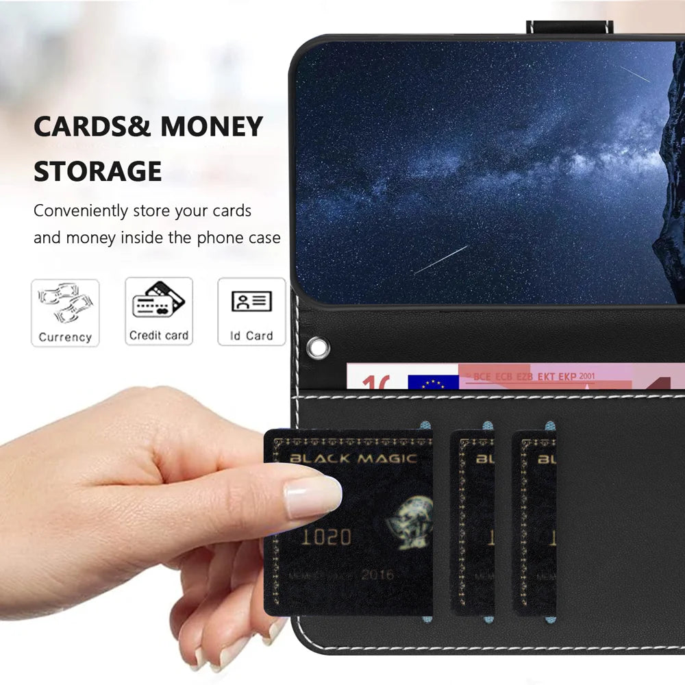 For Samsung Galaxy A57 5G Phone Cases Wallet Stand Color Splicing Leather Cover with Magnetic Clasp - Black - 2