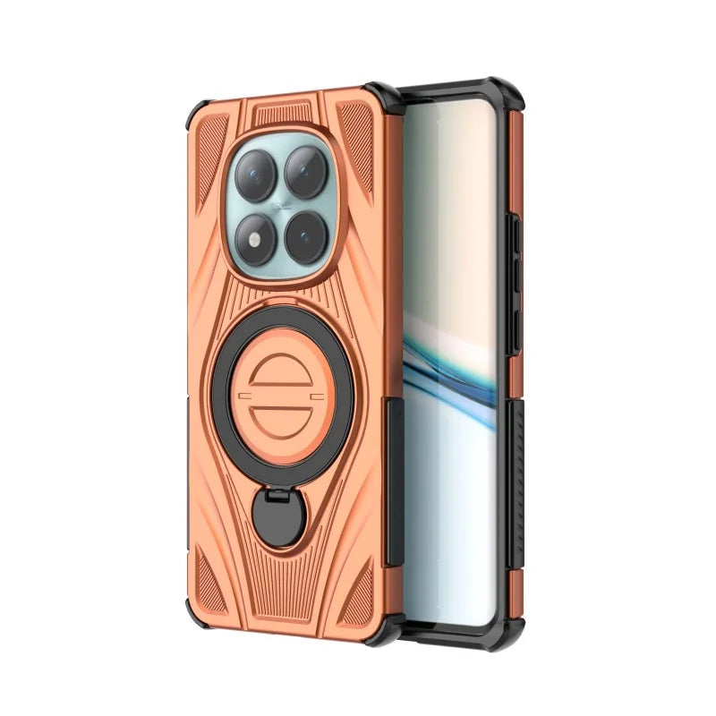 WANLONFENG For Xiaomi Redmi Note 15 5G (Global) / Xiaomi Poco M8 5G  XH Series Kickstand Case with Screen Film, Drop Proof PC TPU Phone Cover - Orange - 2
