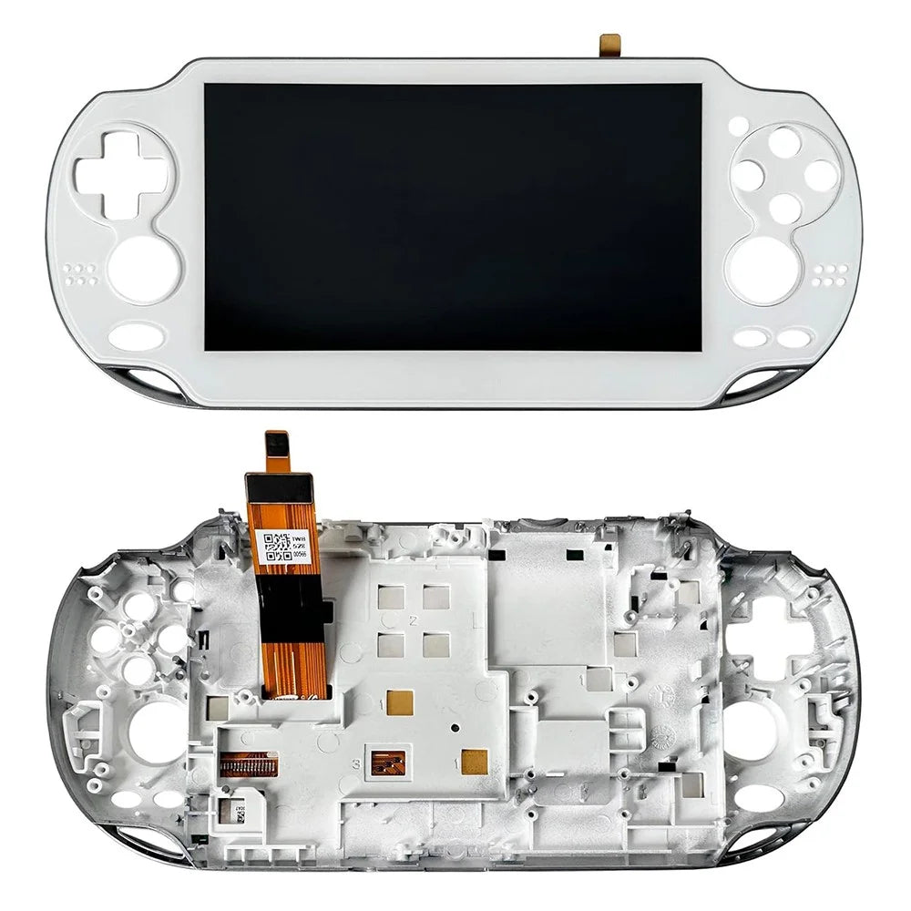 For Sony PlayStation Vita 1000 OEM Grade S Sharp LCD Screen and Digitizer Assembly with Case Replacement Part (without Logo) - White - 1
