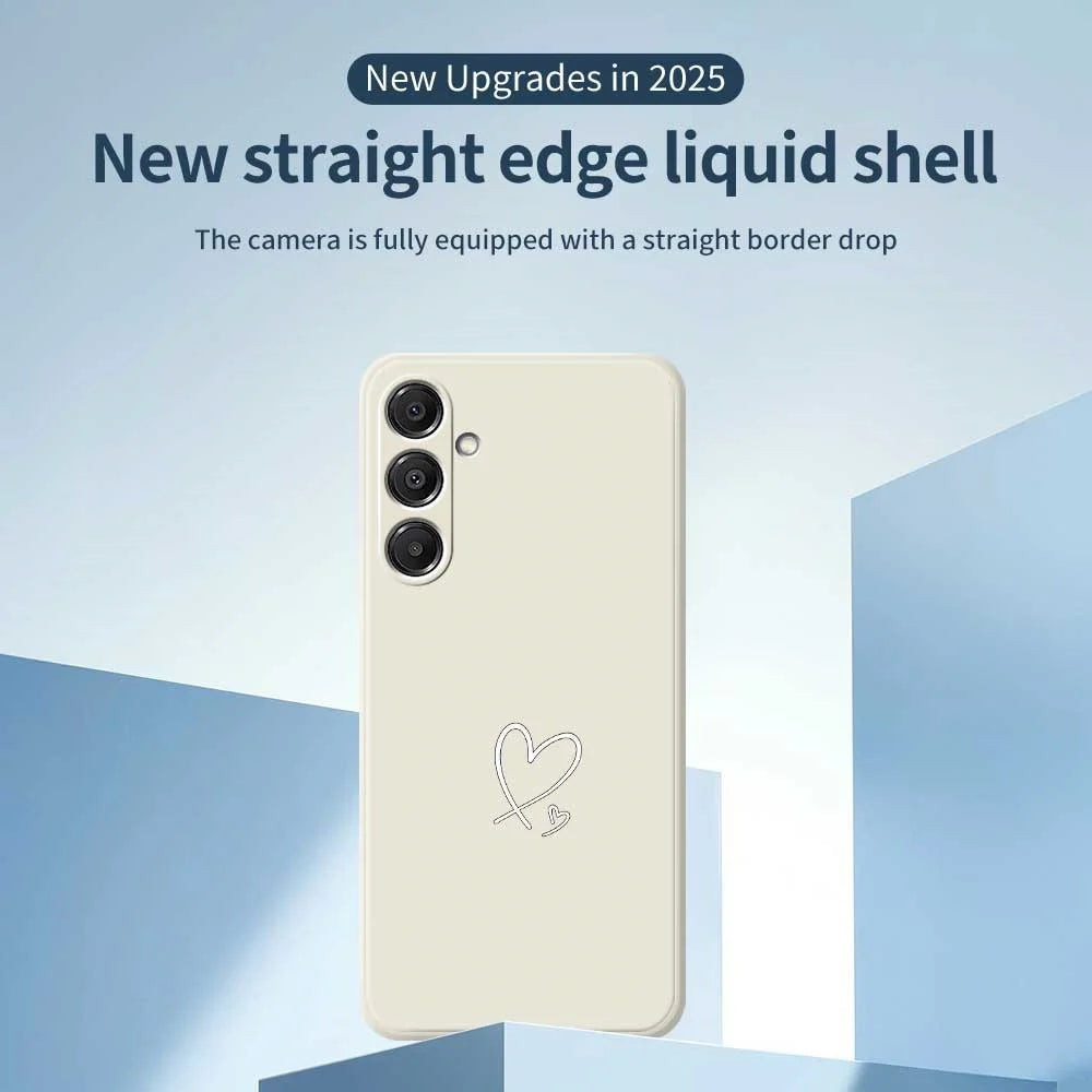 For Samsung Galaxy A37 5G Case White Love Pattern Printing Straight Edge TPU Phone Back Cover - Beige - 3