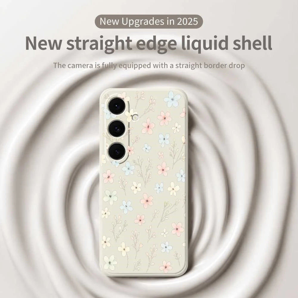 For Samsung Galaxy A37 5G Case Small Flower Branches Pattern Printing Straight Edge TPU Phone Back Cover - Green - 3