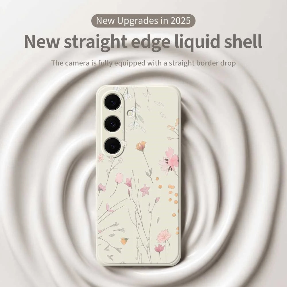 For Samsung Galaxy A57 5G Case Flower Pattern Printing Straight Edge TPU Phone Back Cover - Beige - 3