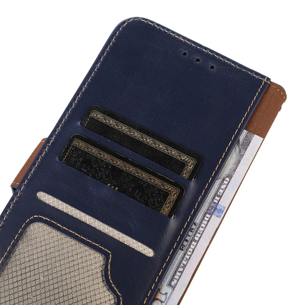 For OnePlus Nord CE6 5G / Nord 6 5G / Turbo 6V 5G / Turbo 6 5G Case RFID Blocking Genuine Cow Leather Wallet Phone Cover - Blue - 6
