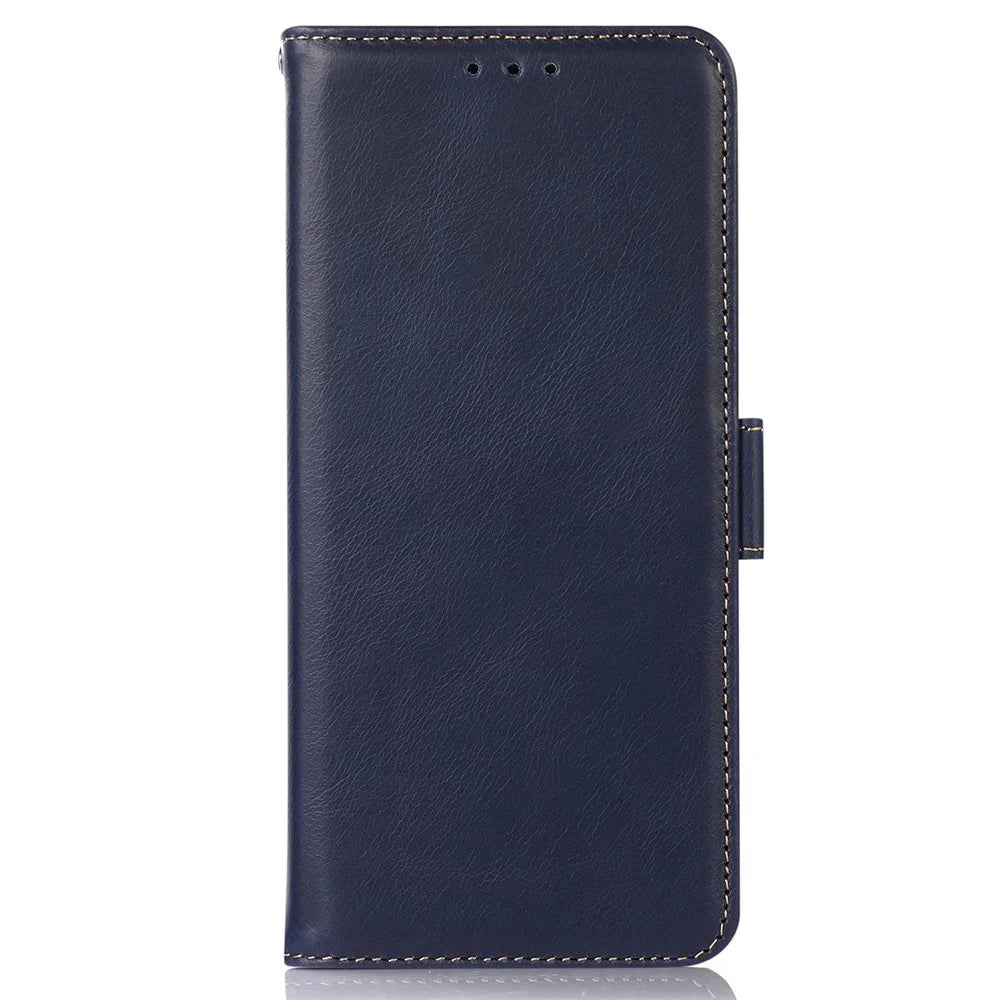 For OnePlus Nord CE6 5G / Nord 6 5G / Turbo 6V 5G / Turbo 6 5G Case RFID Blocking Genuine Cow Leather Wallet Phone Cover - Blue - 7