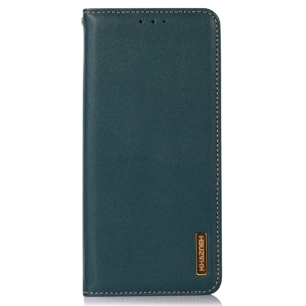 KHAZNEH For OnePlus Nord CE6 5G / Nord 6 5G / Turbo 6V 5G / Turbo 6 5G Case Wallet Genuine Cow Leather Phone Cover Nappa Texture - Green - 6