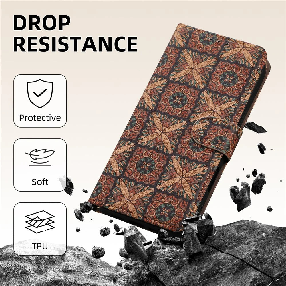For OnePlus Nord CE6 5G / Nord 6 5G / Turbo 6V 5G / Turbo 6 5G Leather Wallet Case Bohemian-style TPU PU Phone Cover with Stand - Hearts - 5