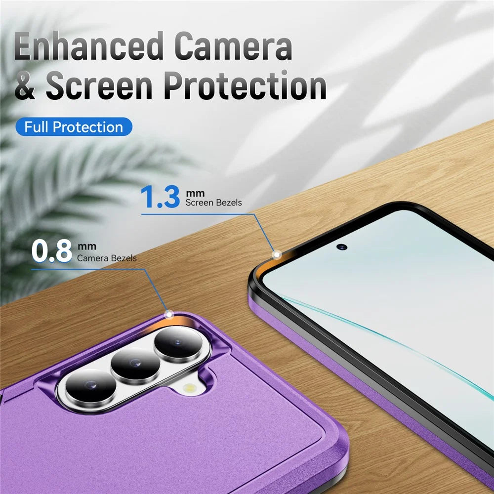 For Samsung Galaxy S26+ Case PC + TPU Military Grade Drop Protective Phone Cover - Purple + Black - 4