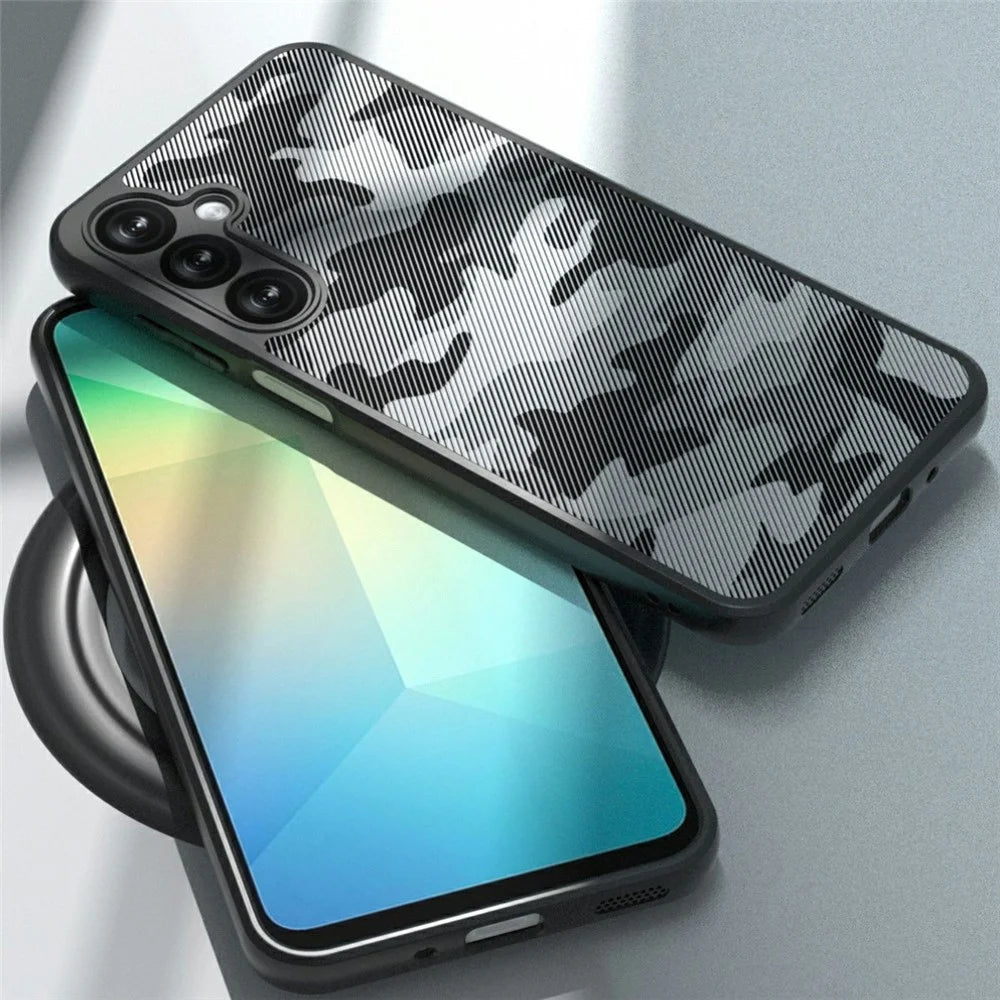 IBMRS For Samsung Galaxy S25 FE Case Soft TPU Frame Hard PC Back Anti-Fall Phone Cover - Artistic Camouflage - 2