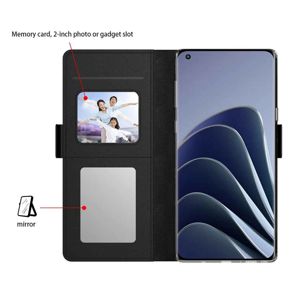 For OnePlus Turbo 6V 5G / Turbo 6 5G Case PU+TPU Magnetic Flip Phone Cover with Stand - Black - 3