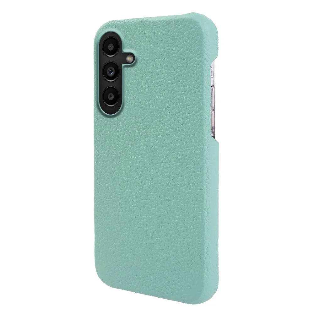 For Samsung Galaxy M16 5G  /  F16 5G Magnetic Case Litchi Texture Genuine Cow Leather + PC Shockproof Phone Back Cover - Mint Green - 2