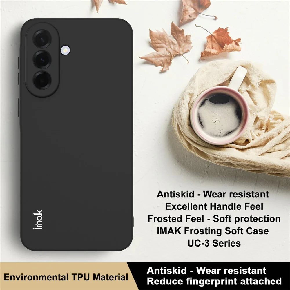 IMAK UC-3 Series for Samsung Galaxy A57 5G Case Matte Anti Fingerprint Soft TPU Cover - Black - 3