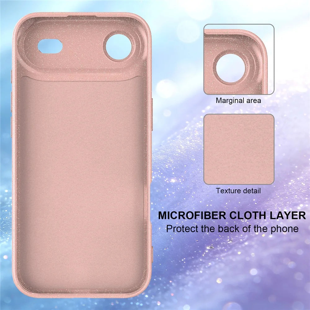 For iPhone Air Magnetic Case Glitter TPU Shockproof Phone Cover with Lanyard Compatible with MagSafe - Pink - 5