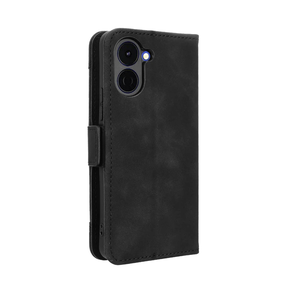 For TECNO Spark Go 3 Leather Case Phone Wallet Cover with Multiple Card Slots - Black - 7