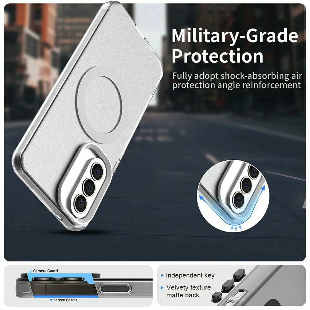 For Samsung Galaxy A57 5G Magnetic Case Anti Drop Hybrid Phone Back Cover - White - 7