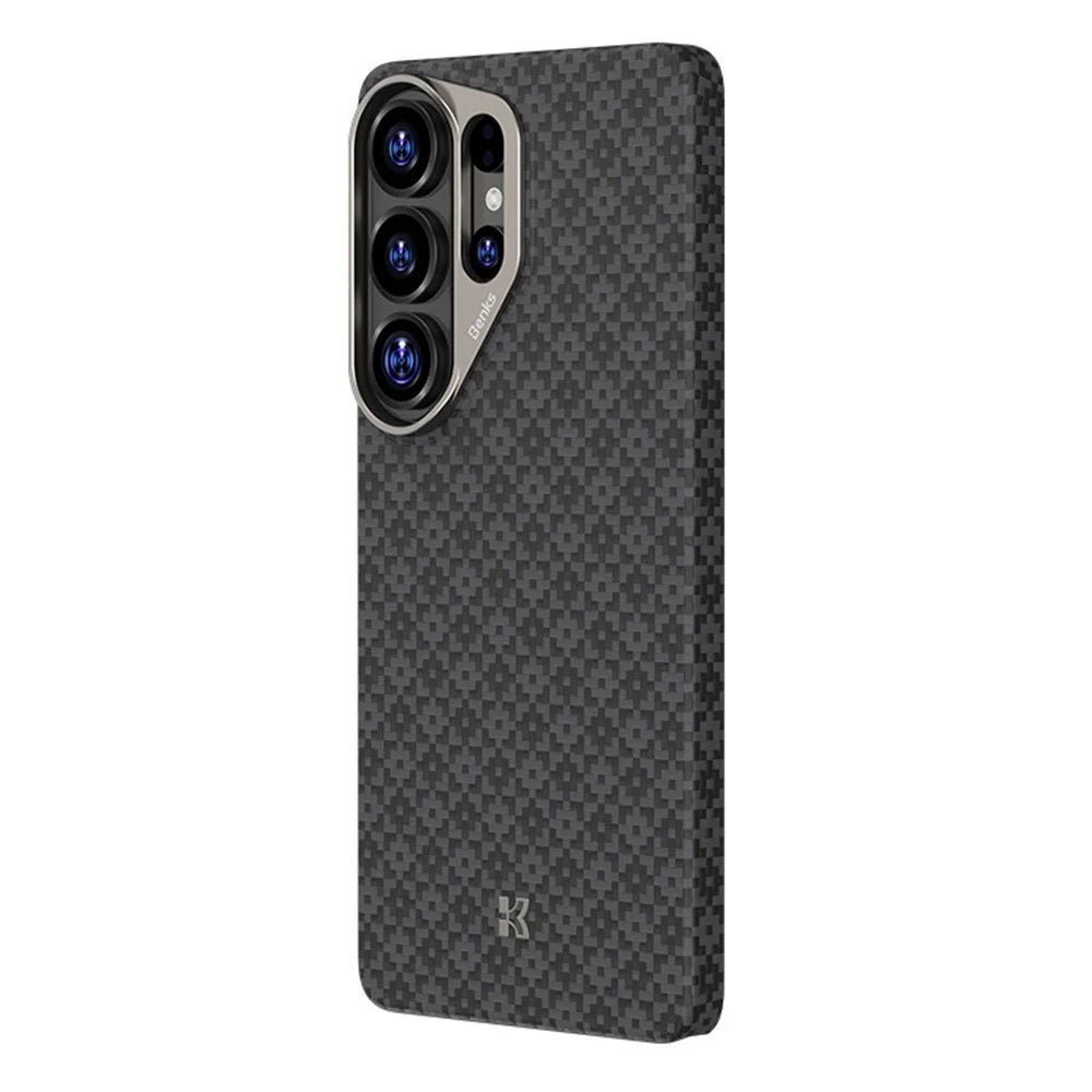 BENKS C1 For Samsung Galaxy S26 Ultra Magnetic Case Aramid Fiber Diamond Texture Woven Phone Cover - Black - 1