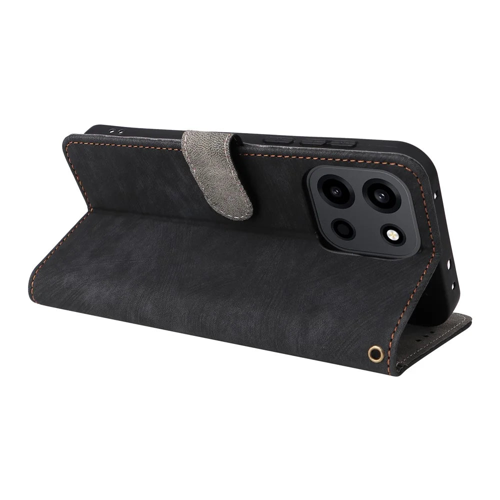 Phone Case For OnePlus Nord CE6 5G / Nord 6 5G / Turbo 6V 5G / Turbo 6 5G Wallet RFID Blocking PU Leather Phone Cover Stand with Strap - Black - 4