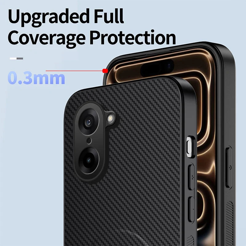 WANLONFENG For OnePlus Ace 5 Racing 5G / OnePlus Nord CE5 5G Magnetic Case  QT Series Kickstand Carbon Fiber Texture PC TPU Phone Cover - Black - 5