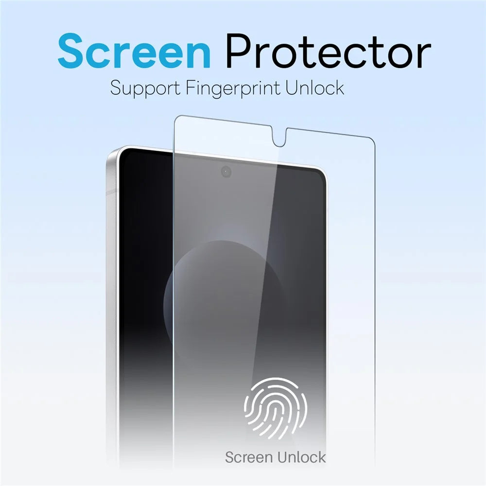 NORTHJO For Samsung Galaxy S26 Magnetic Case PC + TPU Phone Cover Set with Tempered Glass Film (Support Fingerprint Unlock) - Transparent - 3