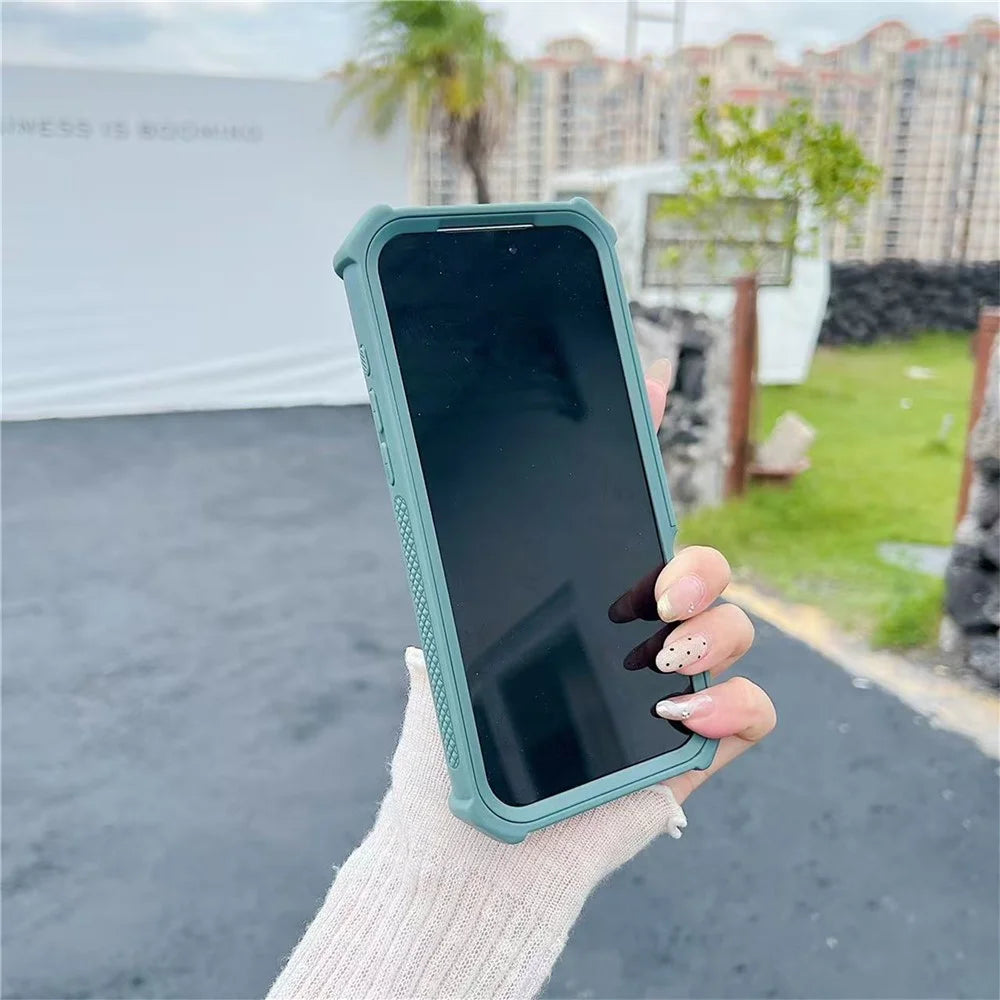 For iPhone 17 Pro Max Magnetic Case Carbon Fiber Texture Anti Drop TPU PC Phone Cover Compatible with MagSafe - Blackish Green - 4
