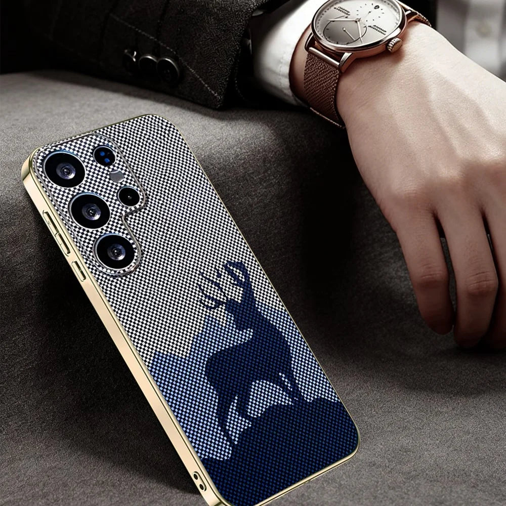 For Samsung Galaxy S26 Ultra Case Lucky Deer PC + TPU Electroplating Phone Cover - Dark Blue - 7