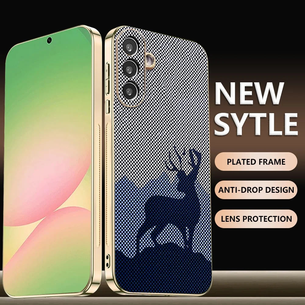 For Samsung Galaxy S26+ Case Lucky Deer PC + TPU Electroplating Phone Cover - Dark Blue - 2