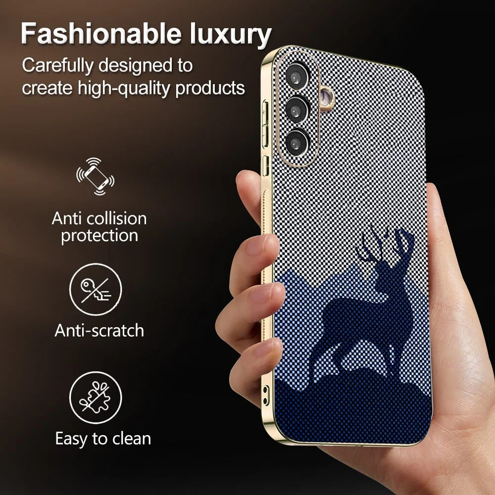 For Samsung Galaxy S26+ Case Lucky Deer PC + TPU Electroplating Phone Cover - Dark Blue - 5