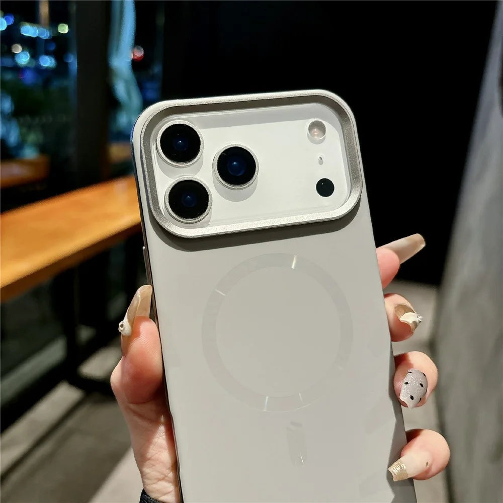 For iPhone 17 Pro Max Magnetic Case CD Veins Aluminum Alloy TPU PC Phone Cover Compatible with MagSafe - Desert Gold - 5