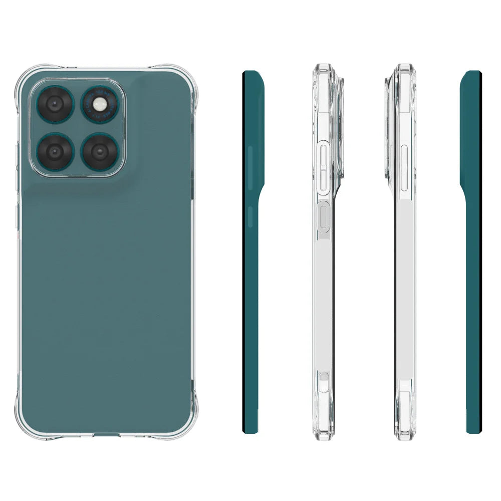 WANLONFENG Clear TPU Case For Motorola Moto G87 5G / G77 5G / G67 5G TM Series 2.0mm Phone Back Cover - Transparent - 5