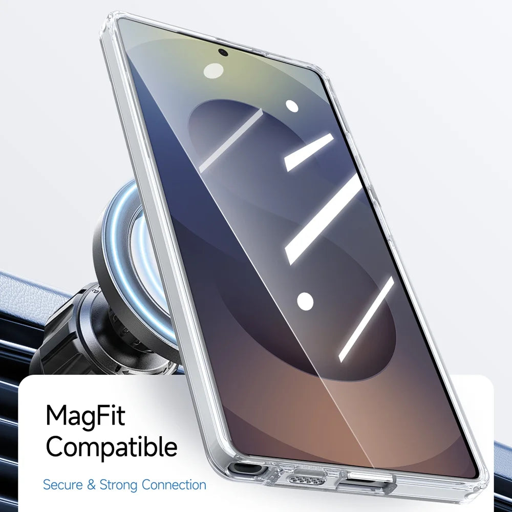 For Samsung Galaxy S25 Ultra Magnetic Case Shockproof TPU PC Clear Phone Cover - Wihte - 6