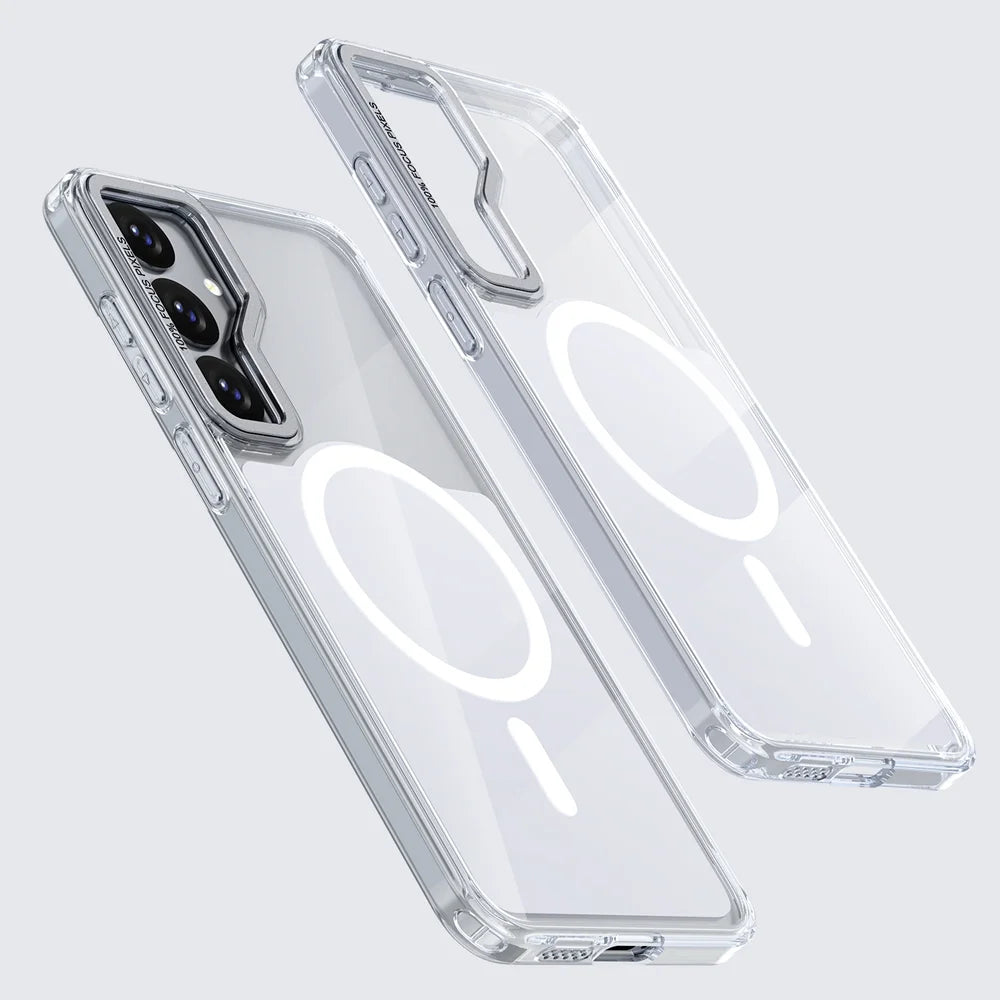 For Samsung Galaxy S26+ Magnetic Case Shockproof TPU PC Clear Phone Cover - White - 5