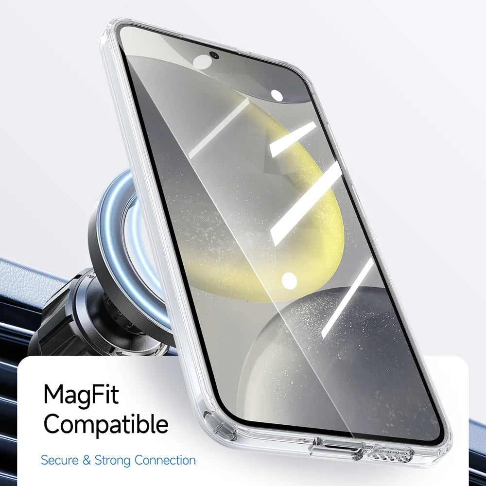 For Samsung Galaxy S26 Magnetic Case Shockproof TPU PC Clear Phone Cover - White - 6