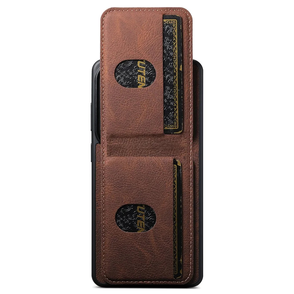SUTENI H03 For Samsung Galaxy S26 Ultra Case Card Holder Kickstand Litchi Texture Leather + TPU Phone Cover - Brown - 6