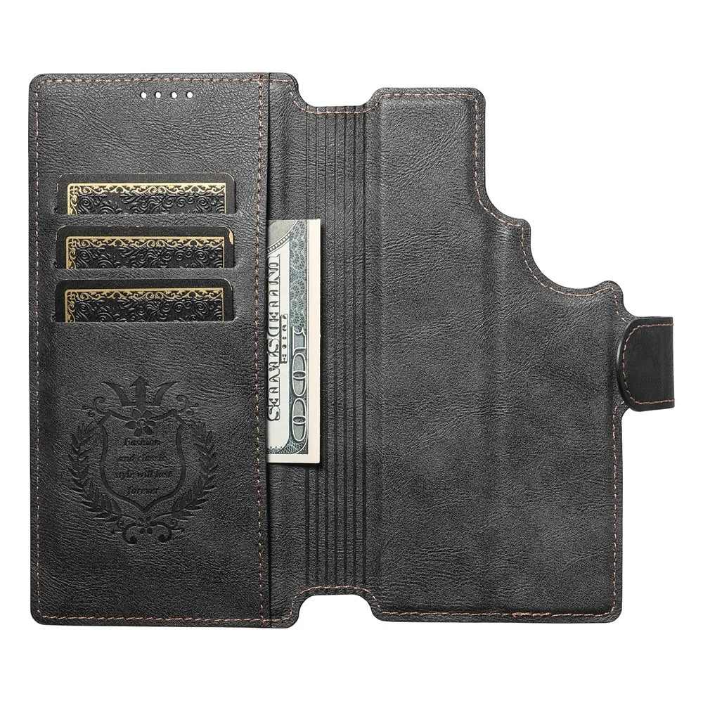 SUTENI Q-05 For Samsung Galaxy S26 Ultra Wallet Case 2 in 1 Magnetic Detachable Leather Flip Phone Cover with Stand - Black - 2