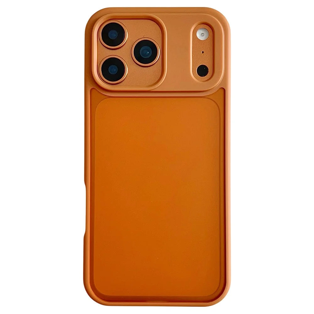 For iPhone  18 Pro / 17  Pro Case Anti Slip Skin Touch TPU Acrylic Shockproof Phone Cover - Orange - 1