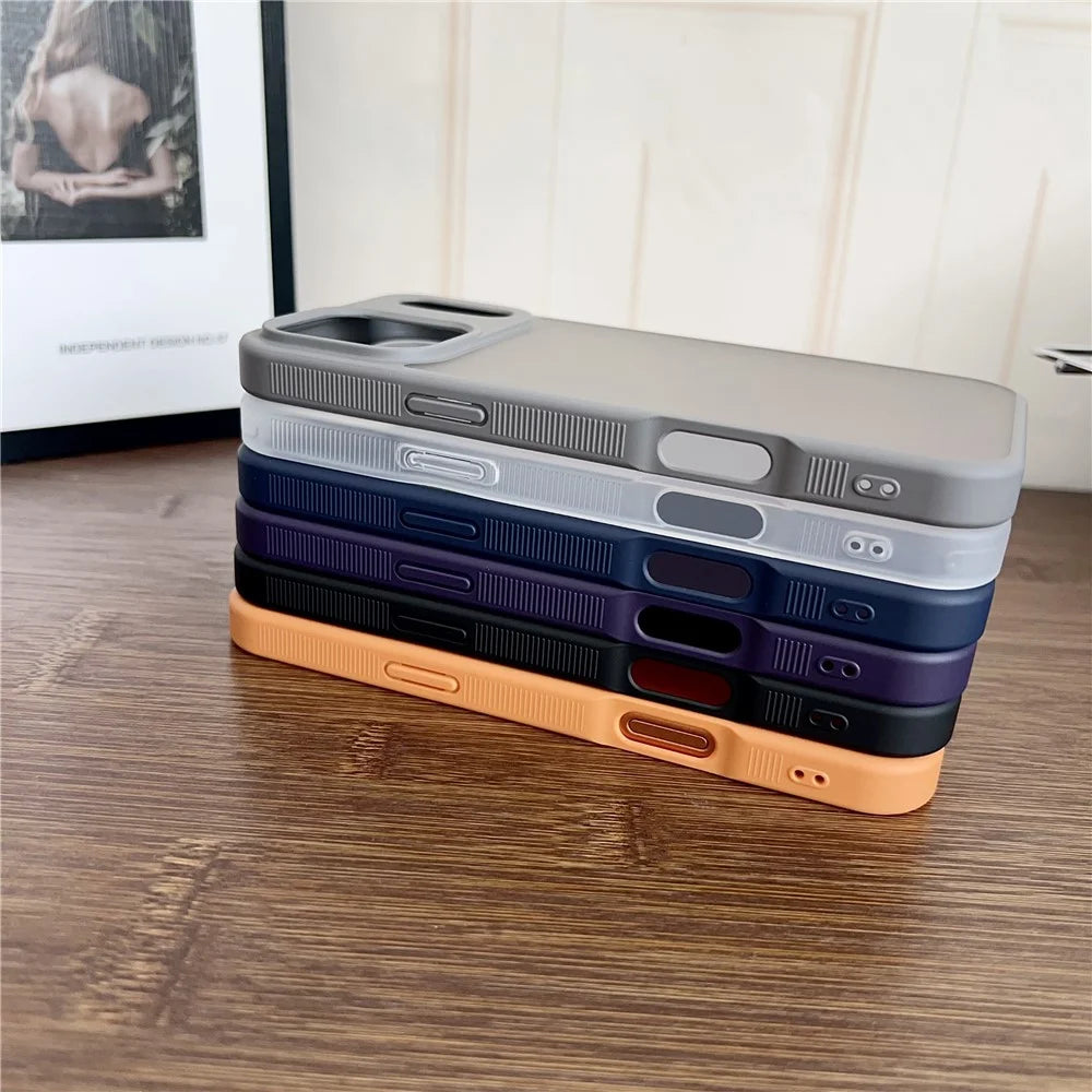 For iPhone  18 Pro / 17  Pro Case Anti Slip Skin Touch TPU Acrylic Shockproof Phone Cover - Orange - 3