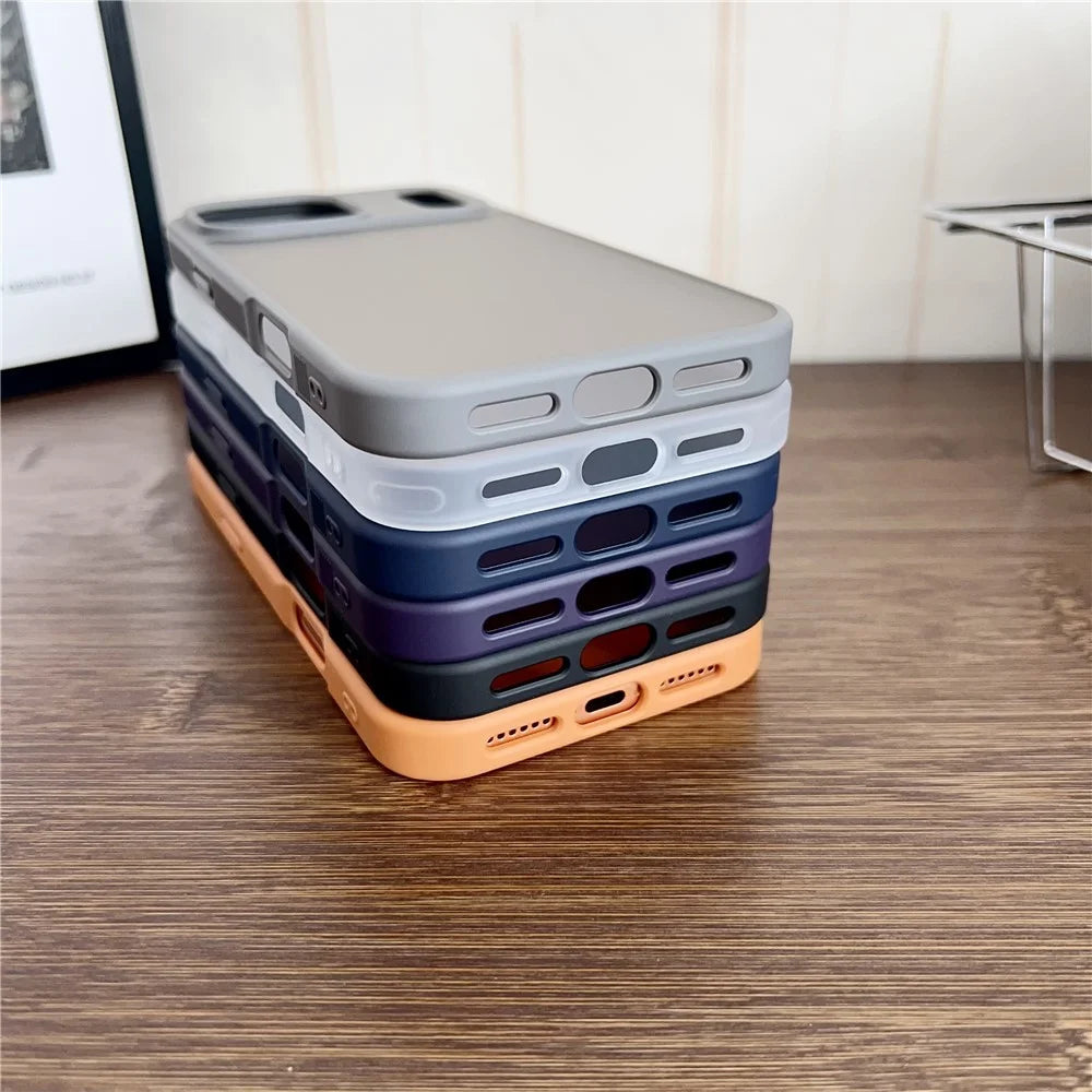 For iPhone  18 Pro / 17  Pro Case Anti Slip Skin Touch TPU Acrylic Shockproof Phone Cover - Orange - 4