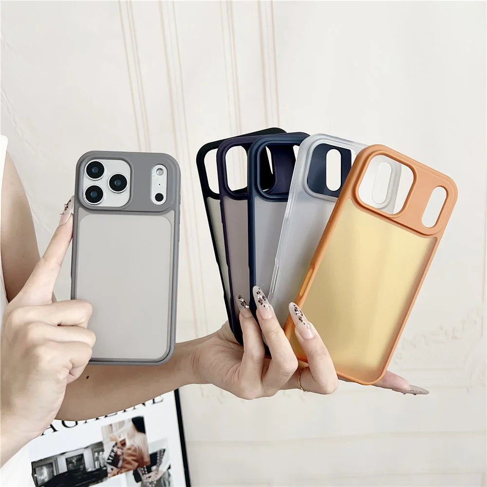 For iPhone  18 Pro / 17  Pro Case Anti Slip Skin Touch TPU Acrylic Shockproof Phone Cover - Orange - 6
