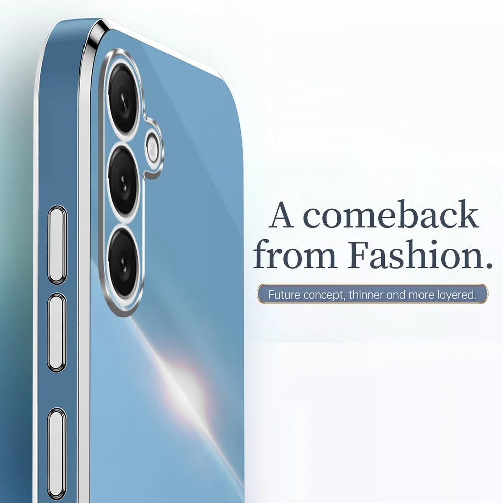 XINLI For Samsung Galaxy S26 Phone Case Ring Kickstand Electroplating TPU Sweatproof Protection Phone Cover - Cyan - 5