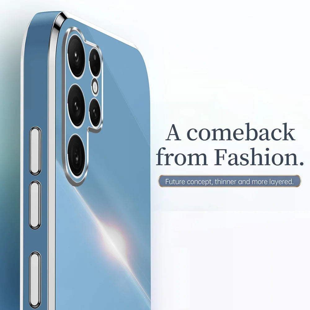 XINLI For Samsung Galaxy S26 Ultra Phone Case Electroplating TPU Sweatproof Protection Phone Cover  - Cyan - 4