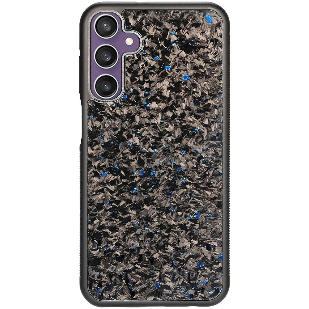 For Samsung Galaxy S26 Magnetic Case Forged Texture Aramid Fiber + TPU Anti-Slip Phone Cover - Blue - 1