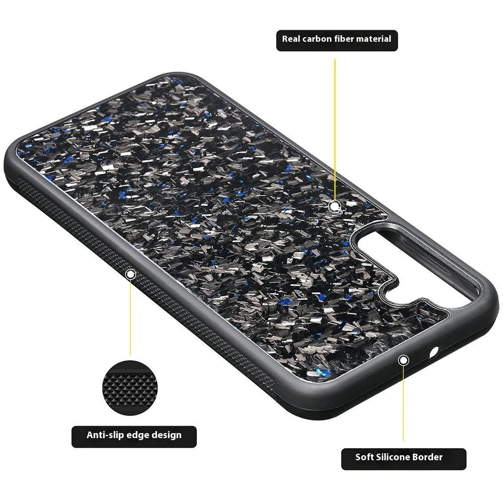 For Samsung Galaxy S26 Magnetic Case Forged Texture Aramid Fiber + TPU Anti-Slip Phone Cover - Blue - 2