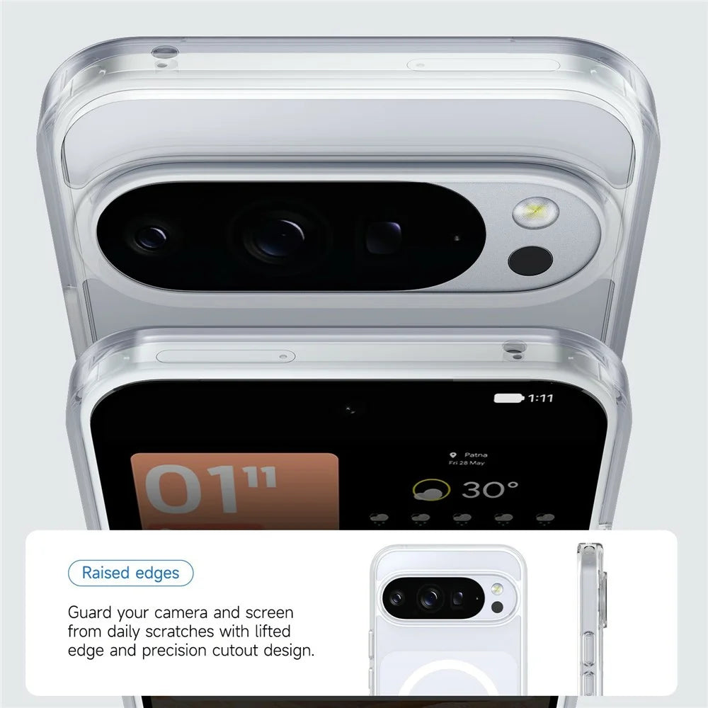 For Google Pixel 10 Pro XL Magnetic Case TPU Acrylic Phone Back Cover - White - 2