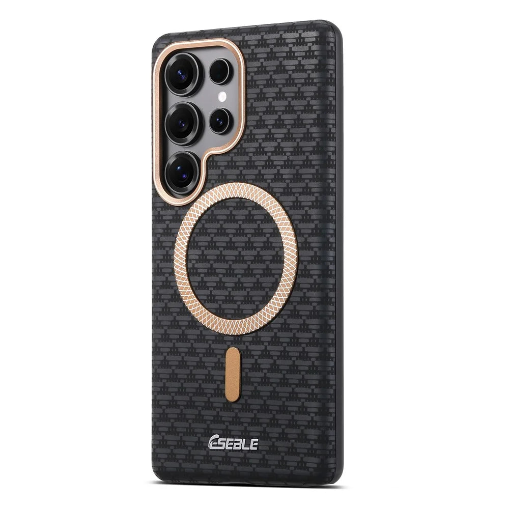 ESEBLE For Samsung Galaxy S26 Ultra Magnetic Case TPU + PU Leather Phone Cover - Black - 2