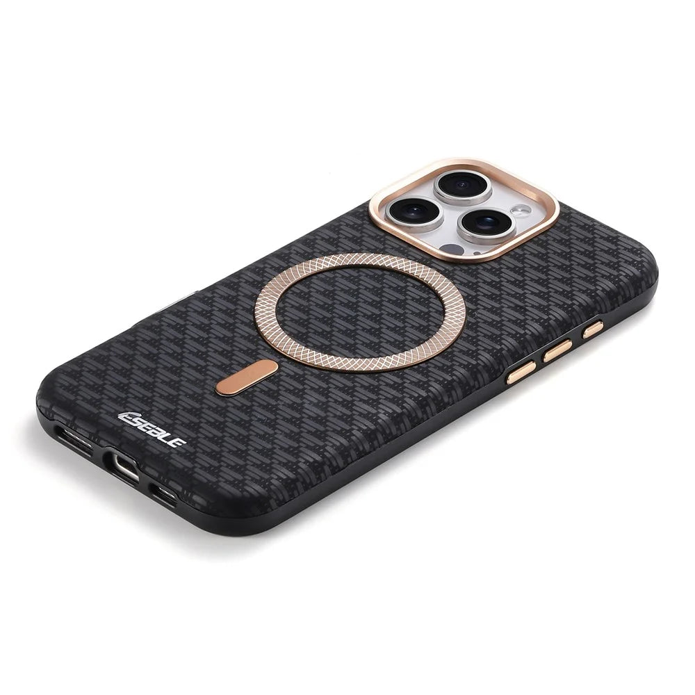ESEBLE For iPhone 16 Pro Max Magnetic Case TPU + PU Leather Phone Cover - Black - 5