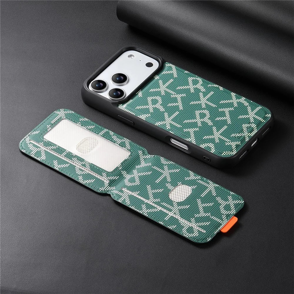 ESEBLE For iPhone 17 Pro Max Magnetic Case RFID Blocking Detachable Card Holder Stand Phone Cover Compatible With MagSafe - Green - 6