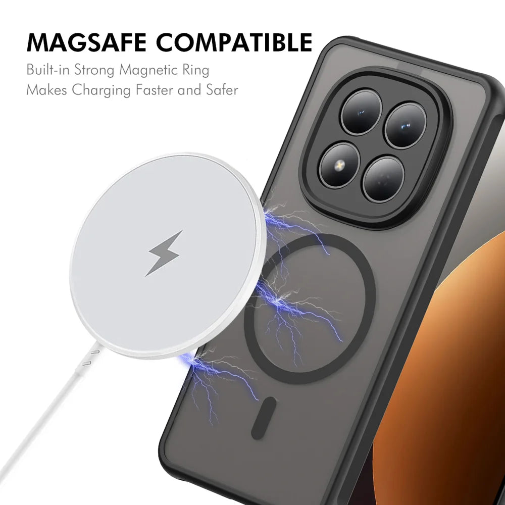 ENKAY HAT PRINCE For Xiaomi Redmi Note 15 Pro 4G (Global)   Magnetic Case with 9H Tempered Glass PC TPU Matte Phone Cover - Black - 2