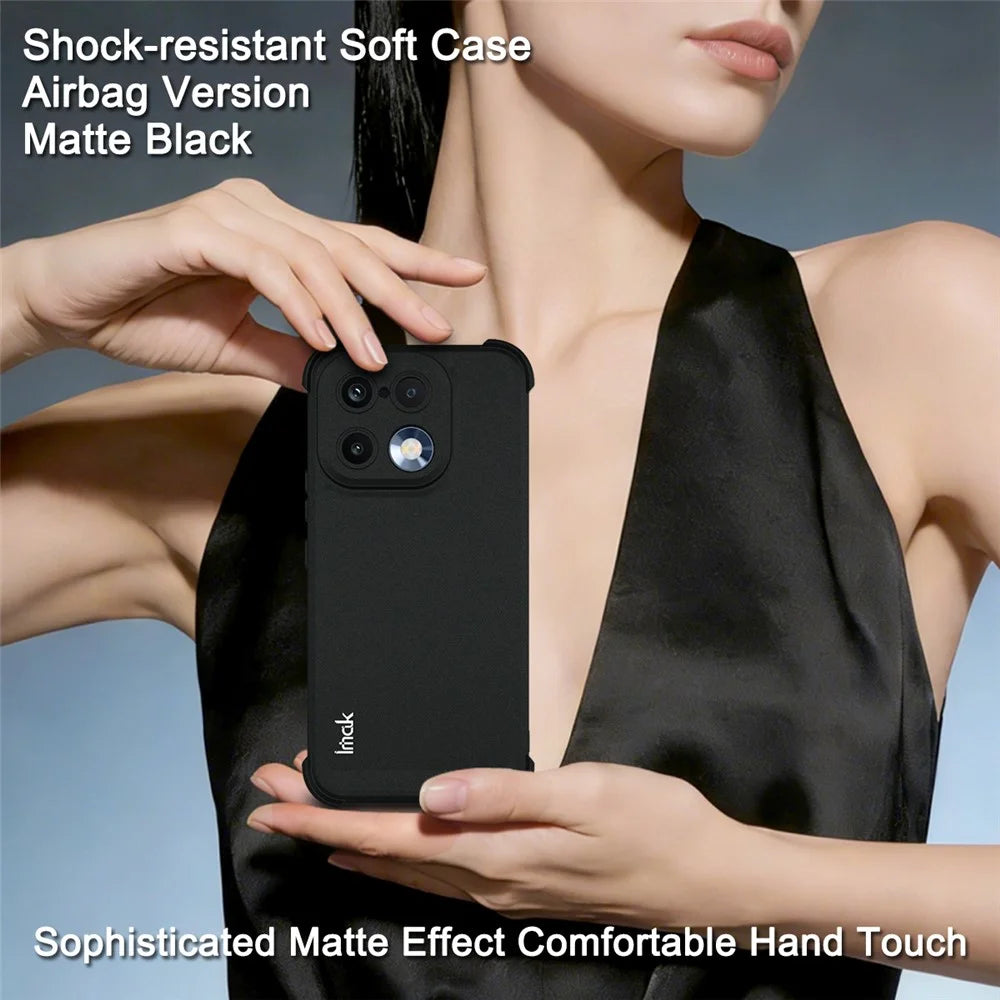 IMAK For Realme 16 Pro 5G Case TPU Phone Cover Airbag Shockproof Protection - Matte Black - 3