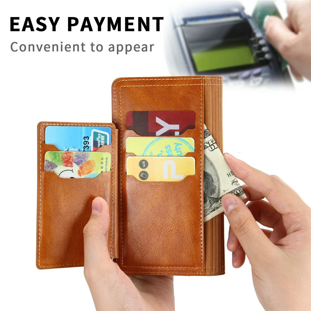 For Samsung Galaxy S26 Ultra Case Zipper Flip Leather Phone Cover with Card Holder - Orange - 7