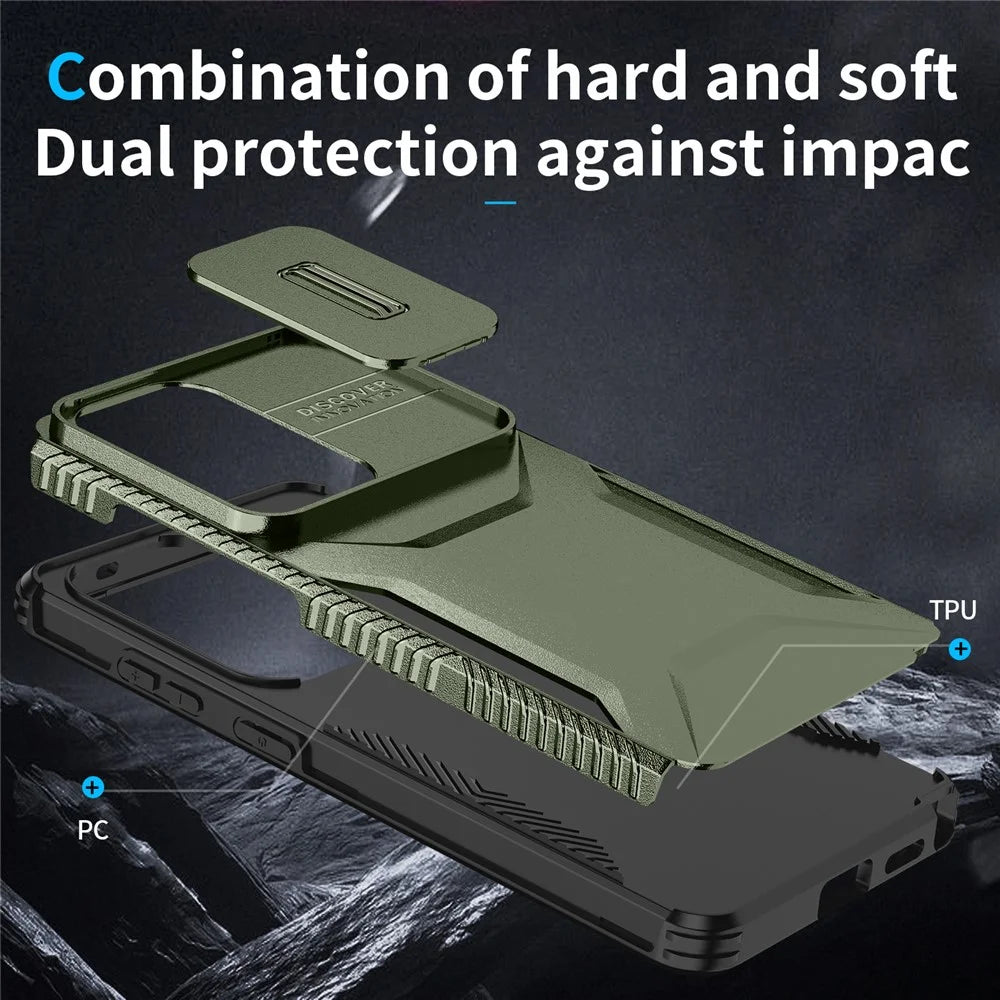 For Samsung Galaxy S26 Ultra Case Camshield TPU + PC Phone Cover Non-Slip Side Edge - Green - 6