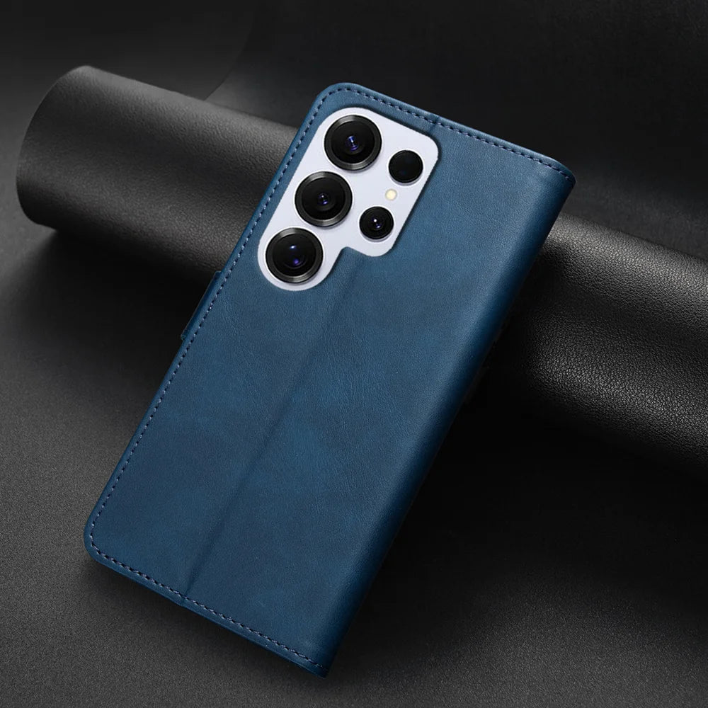 BINFEN COLOR For Samsung Galaxy S25 Ultra  BF37 Case RFID Blocking Wallet Stand Leather Phone Cover - Blue - 5